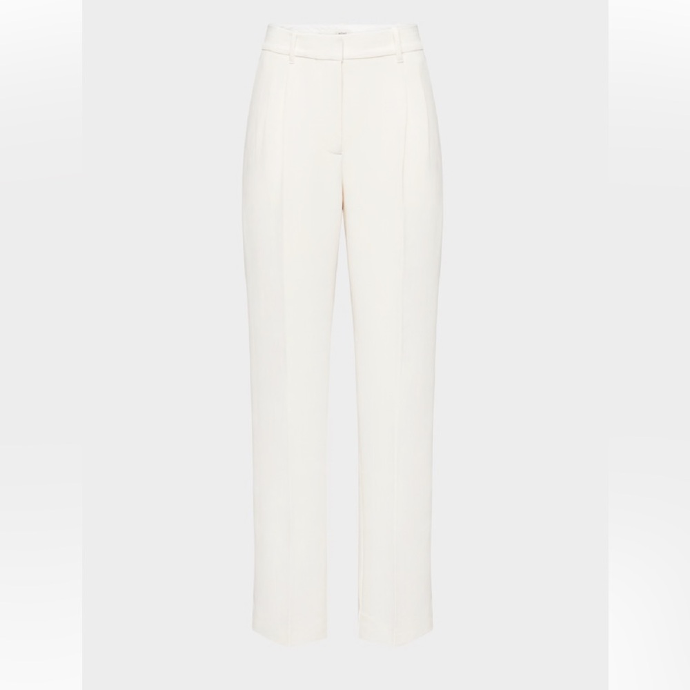 Aritzia The Effortless Pant Elegant Birch/White High-Waisted Trousers